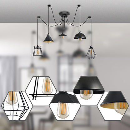 Adjustable Height Metal Cage Pendant Light ~6299