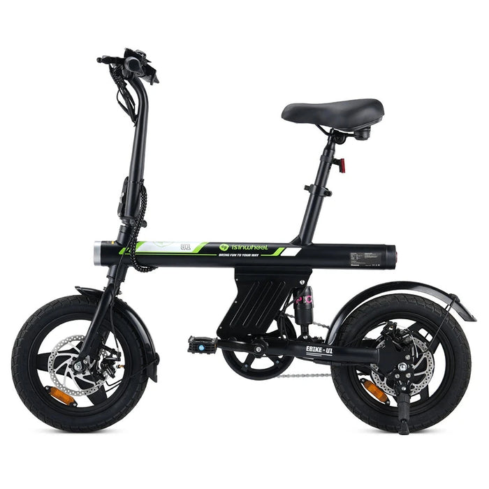 isinwheel U1 36V Electric Bike with 250W Motor, 14-inch Tires, 35-45KM Range – Black