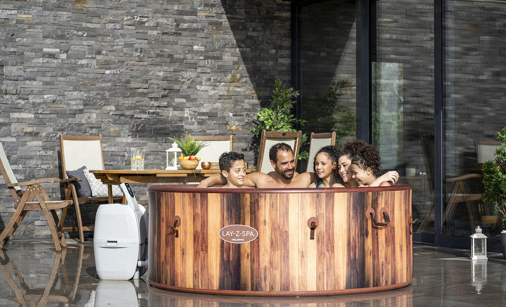 Lay-Z-Spa Helsinki hot tub family gathering
