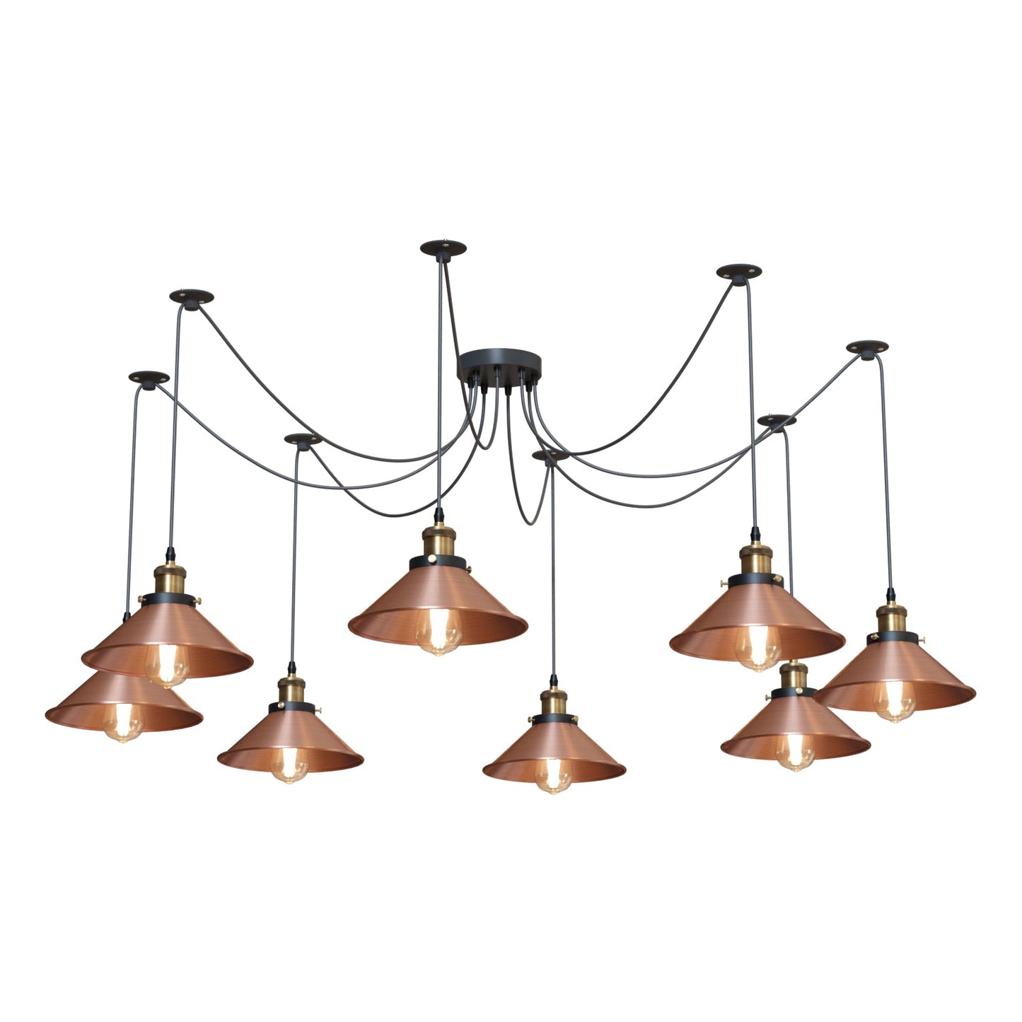 8-Way Spider Light Cone Shade Pendant Light~5136