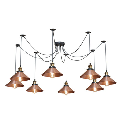 8-Way Spider Light Cone Shade Pendant Light~5136