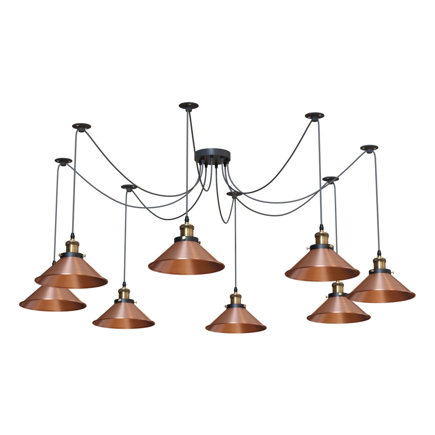 8-Way Spider Light Cone Shade Pendant Light~5136