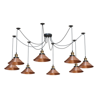 8-Way Spider Light Cone Shade Pendant Light~5136