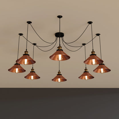 8-Way Spider Light Cone Shade Pendant Light~5136