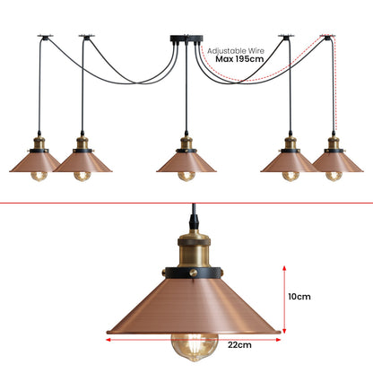 8-Way Spider Light Cone Shade Pendant Light~5136