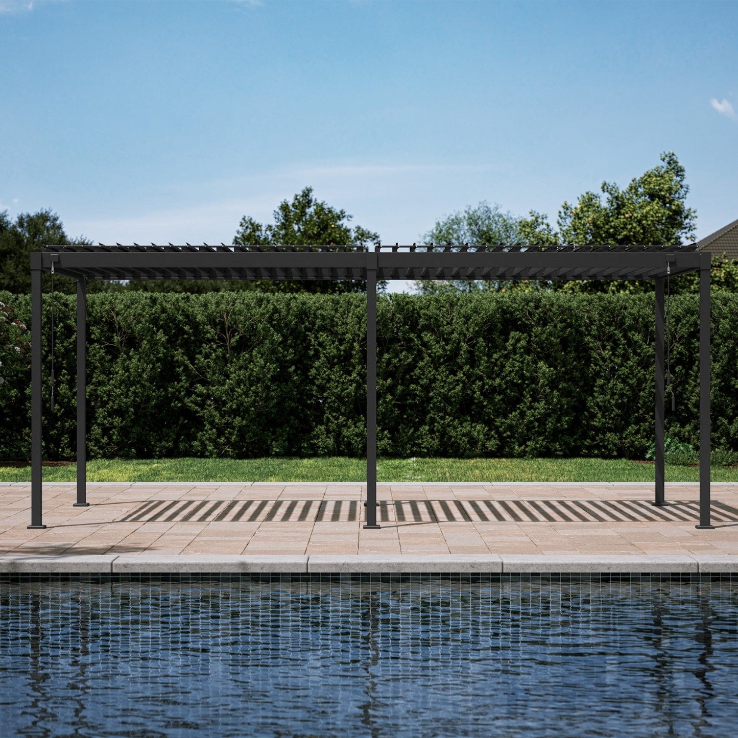 Mirador Pergola — 10'×20' | Charcoal & Latte