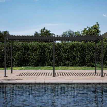Mirador Pergola — 10'×20' | Charcoal & Latte