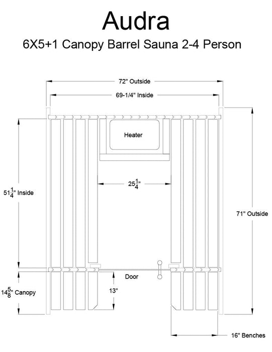 2-4 Person Canopy Barrel Sauna