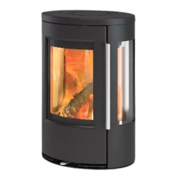 TermaTech TT23RGW Wall-Mounted Contemporary Wood-Burning Stove, Black