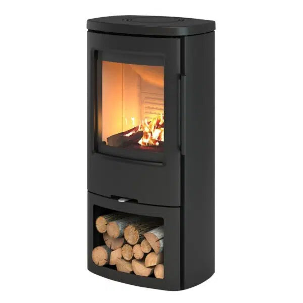 TermaTech TT44 Contemporary Wood Burning Stove with Curved Glass