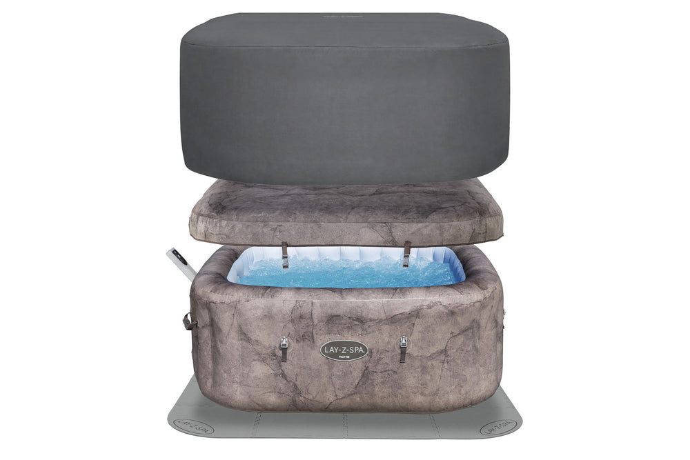 lay-Z-Spa Rome AirJet Energy Saving Bundle with thermal cover and ground mat