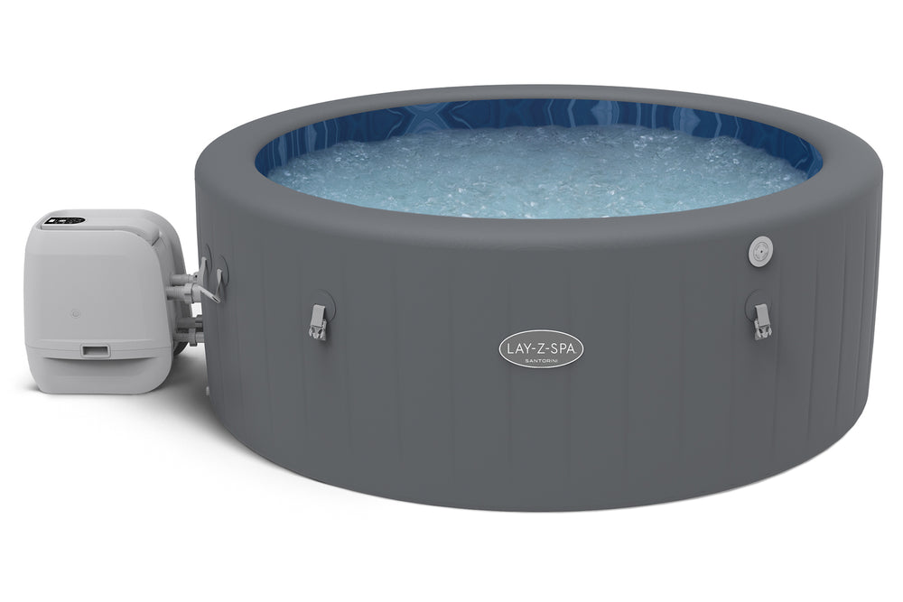 Lay-Z-Spa Santorini HydroJet Pro inflatable hot tub front view