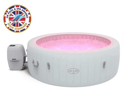 Lay-Z-Spa Paris AirJet inflatable hot tub with LED lighting