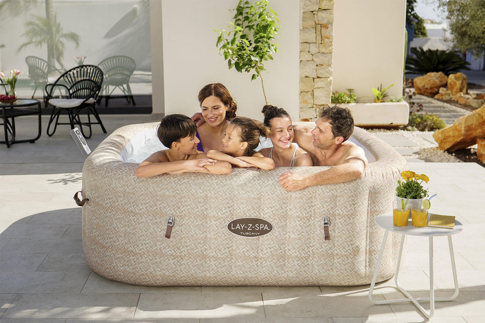 Ryny Tuscany AirJet hot tub with people relaxing
