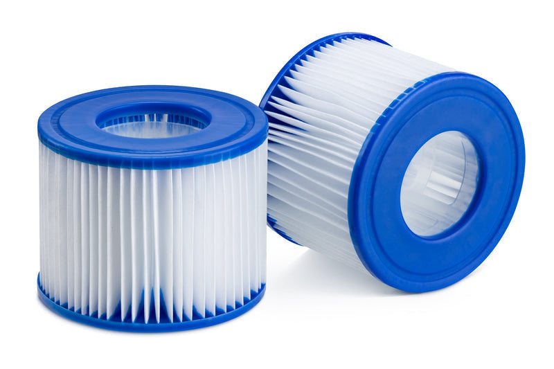 Bestway Type VI filter cartridge close-up showing pleated filter material