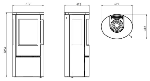 TermaTech Biotronic 23RG Automatic Bioethanol Fireplace with Panoramic Glass