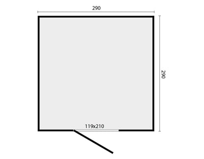 Brooklyn Large Modern Garden Shed 2.91x2.91m