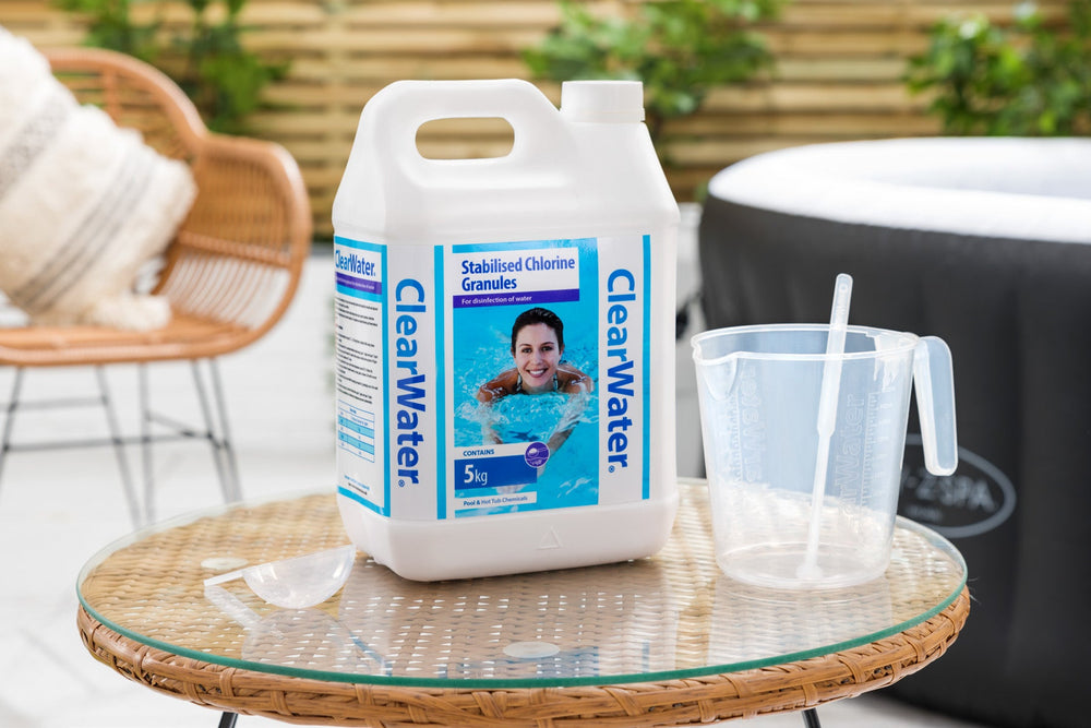 ClearWater Chlorine Granules used in hot tub