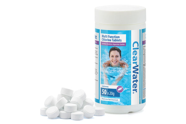 Multifunction chlorine tablets 1kg close up