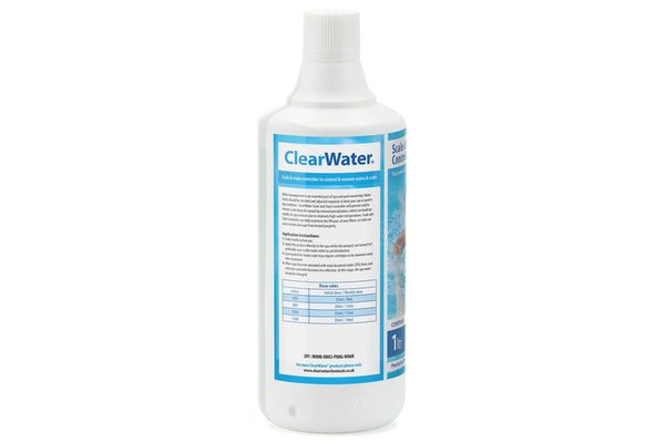 ClearWater Scale and Stain Controller 1L back label