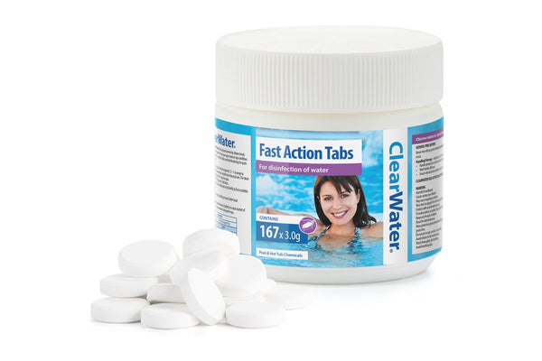 ClearWater Fast Action Chlorine Tablets close-up