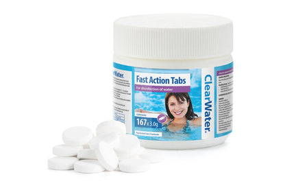 ClearWater Fast Action Chlorine Tablets close-up