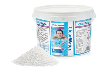 Chlorine granules 5kg hot tub sanitiser label