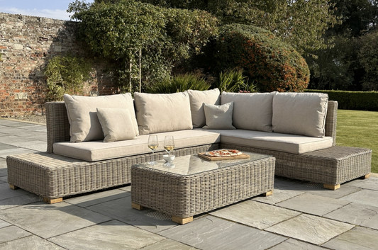 Capri Collection Outdoor Large Corner and Coffee Table Set