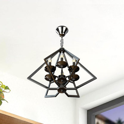 Diamond 6-Light Brushed Nickel Chandelier And Pendant Lights ~ 4624