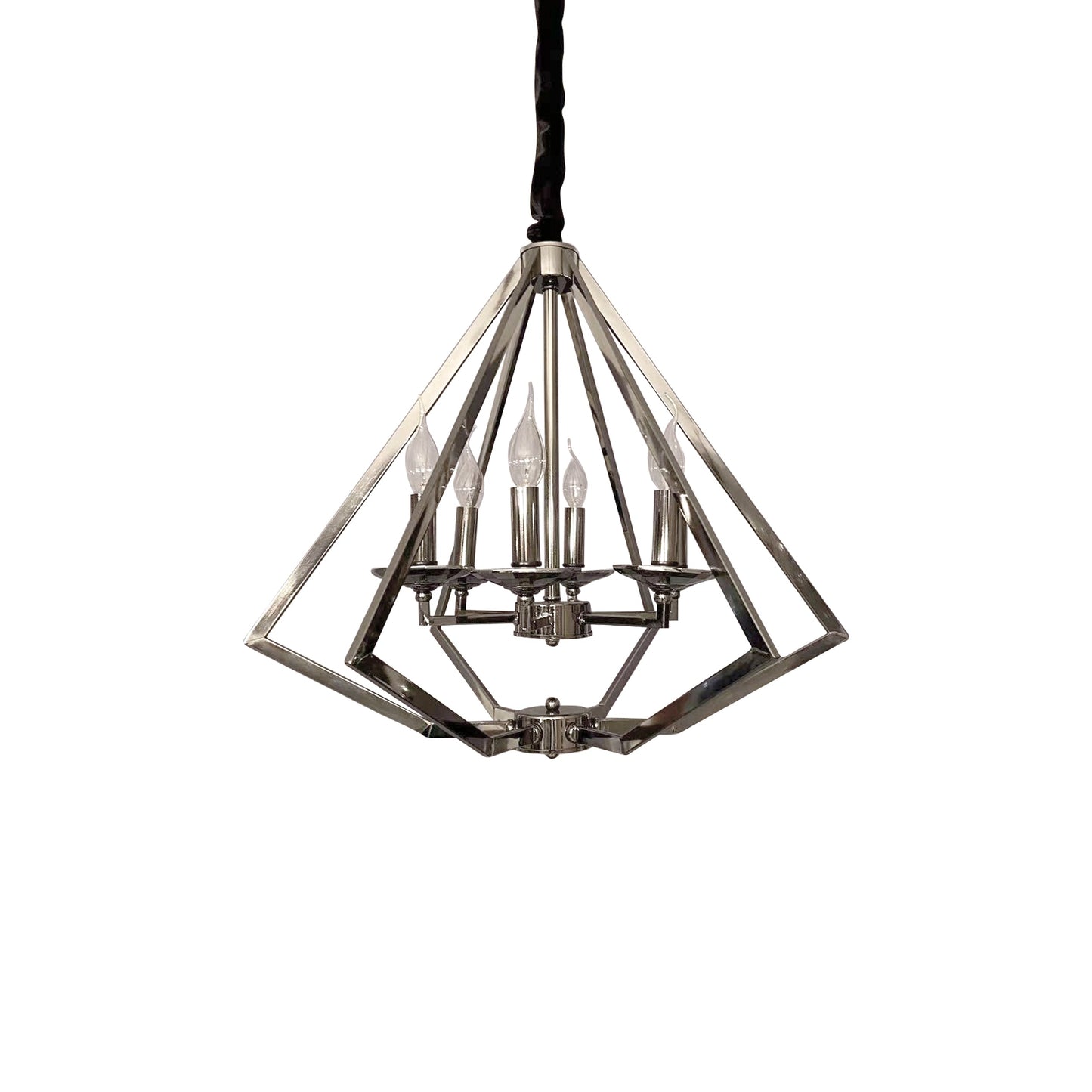 Diamond 6-Light Brushed Nickel Chandelier And Pendant Lights ~ 4624