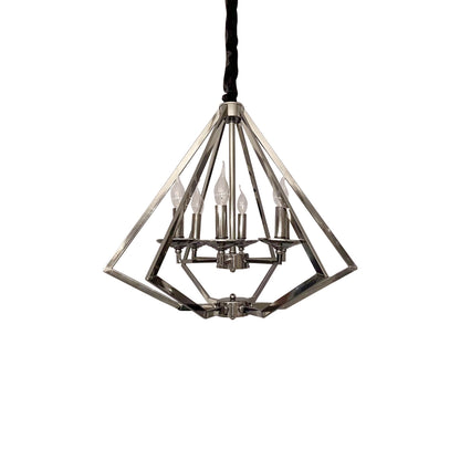 Diamond 6-Light Brushed Nickel Chandelier And Pendant Lights ~ 4624