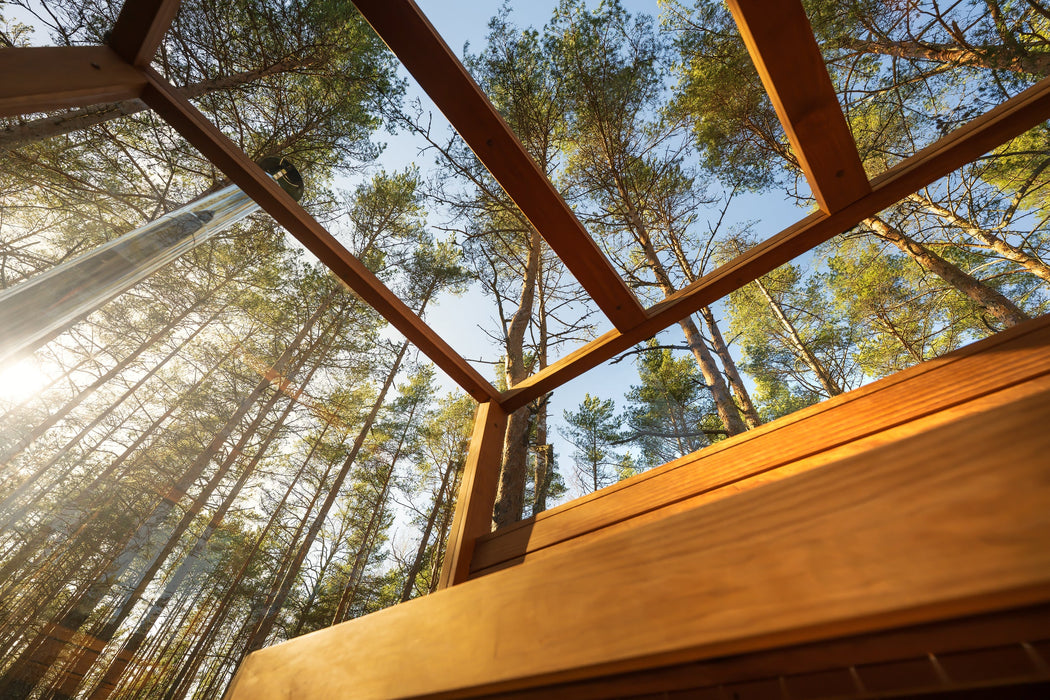 Panorama Glass Traditional Outdoor Luxury Sauna  - 4 Person