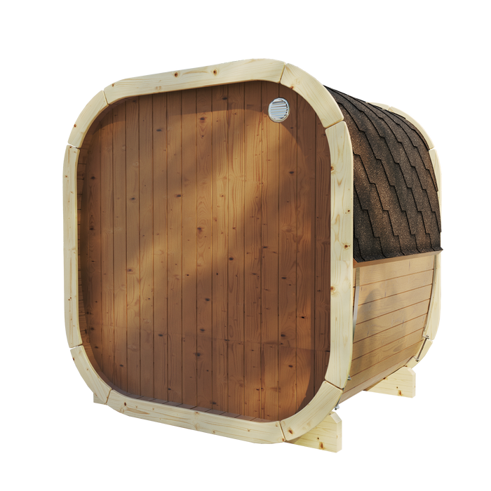 SaunaSupply EKE 160 Black Edition Thermowood Outdoor Cube Sauna - 3/4 Person