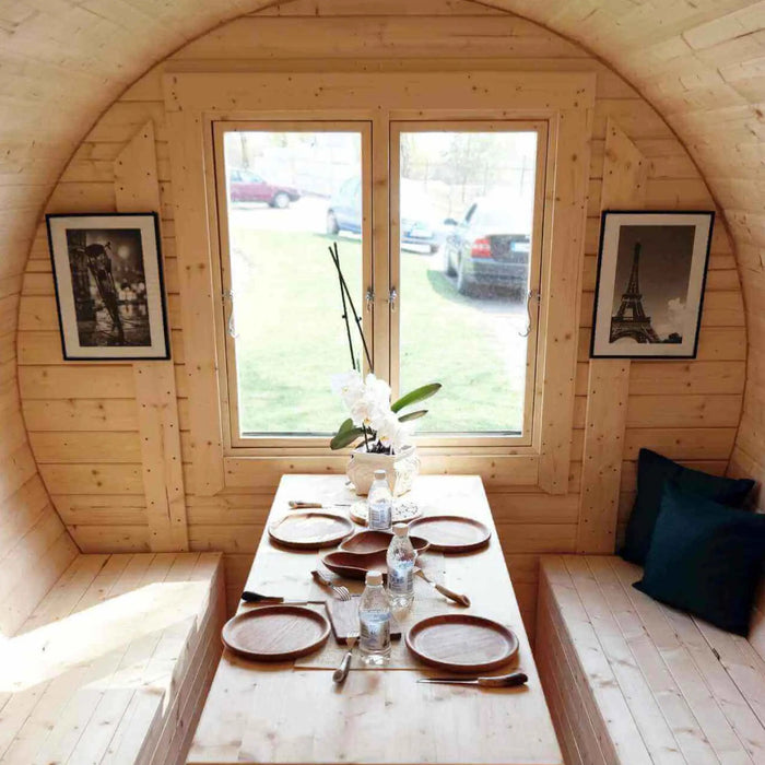 The "Roundhouse" Barrel - 2-4 Person Glamping Pod