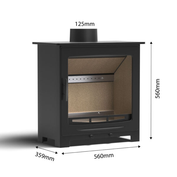 Castle Stoves Framlingham Wood Burning Stove – 7.8kW Heat Output, Black