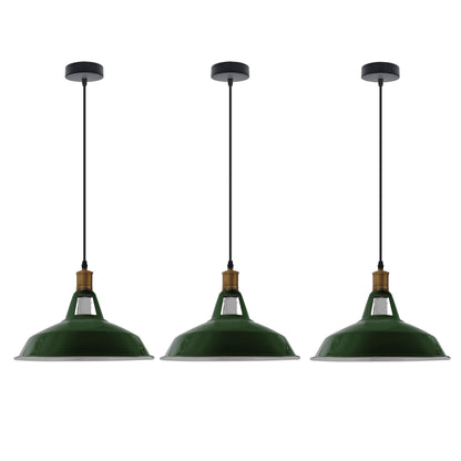 Retro Lustre Suspension Industrielle Plafonnier Abat-jour en métal 3PCS