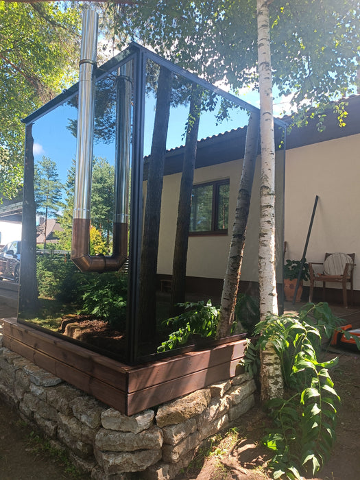 Panorama Glass Traditional Outdoor Luxury Sauna  - 4 Person