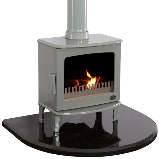 Black Granite Curved Stove Hearth | Carron