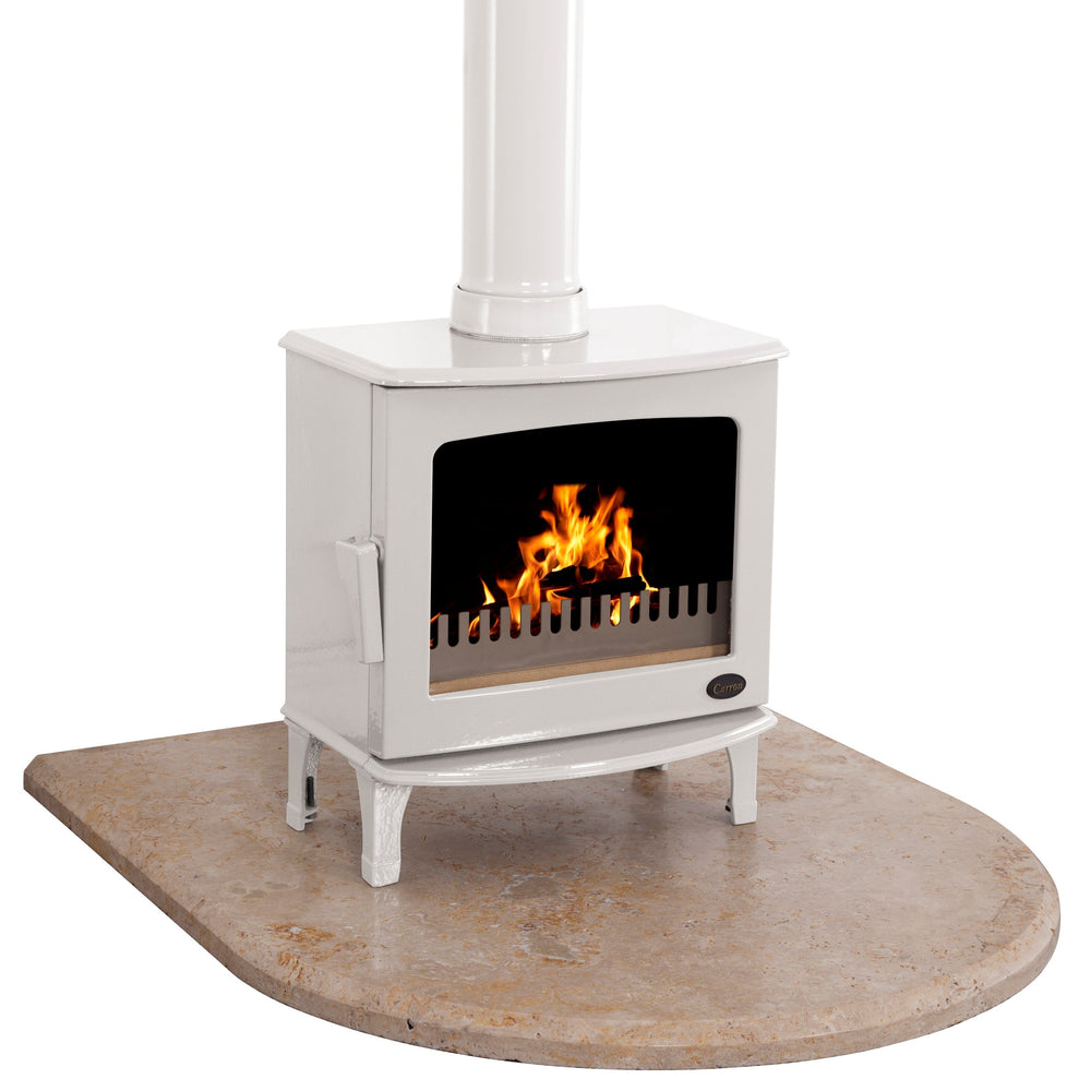 Travertine Curved Stove Hearth 1050mm | Carron