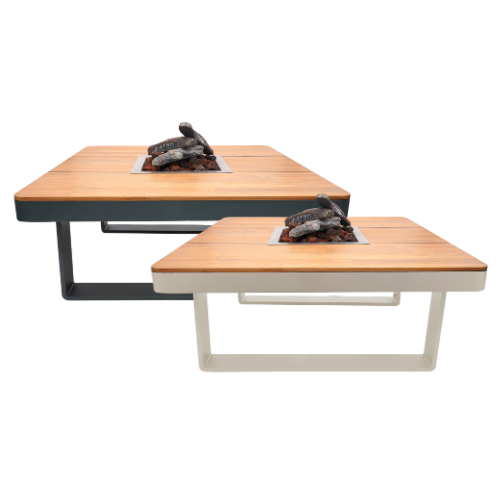 Happy Cocooning Horizon 95 acacia wood gas fire table