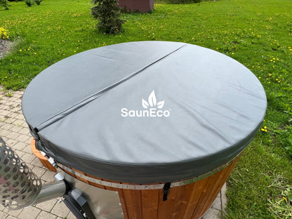 Wood Fired Hot Tub with Internal Heater and Fiberglass Lining. Diameter 2 Meters. Room for up to 5 People.