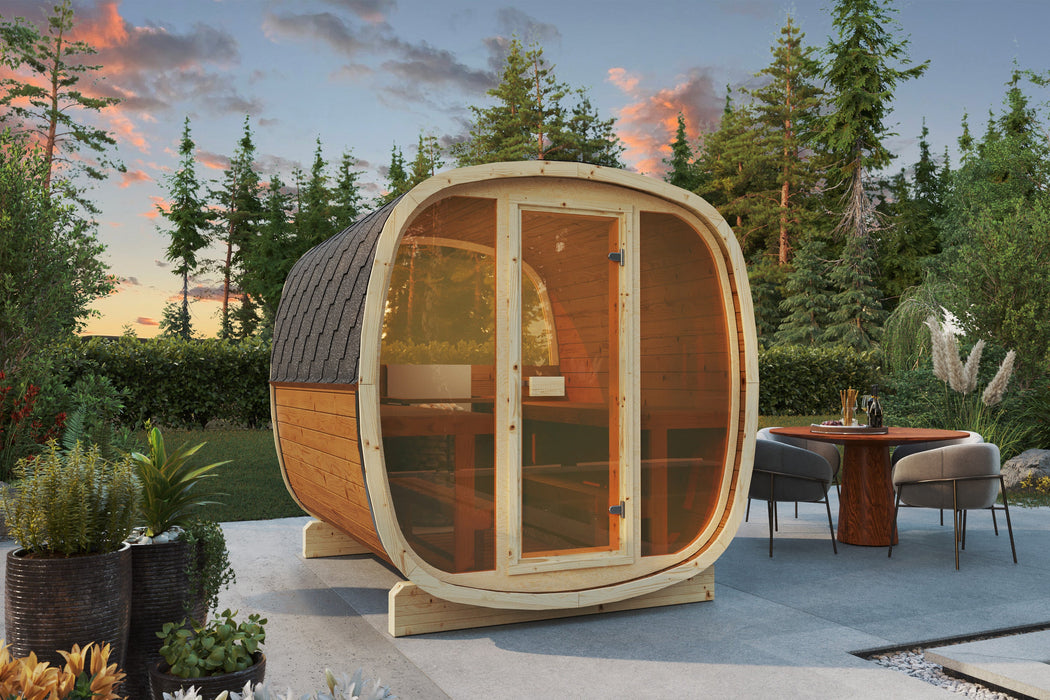 SaunaSupply UKU 230 Thermowood Outdoor Cube Sauna U - 3/4 Person