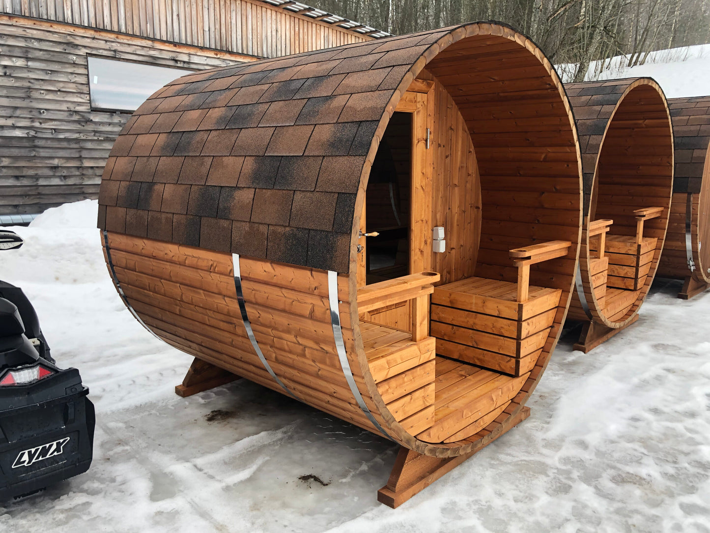 Mini wooden barrel sauna – Electric heater – for 2-4 people – Thermowood