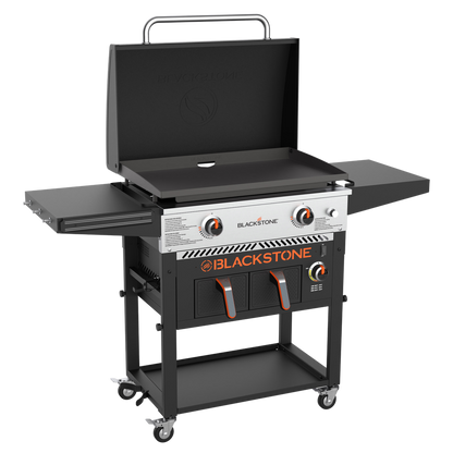 Blackstone 28in griddle with air fryer cooking surface close-up