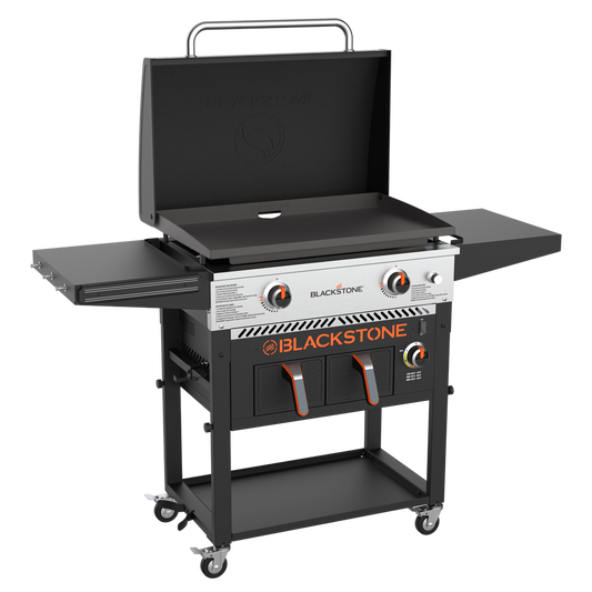 Blackstone 28in griddle with air fryer cooking surface close-up
