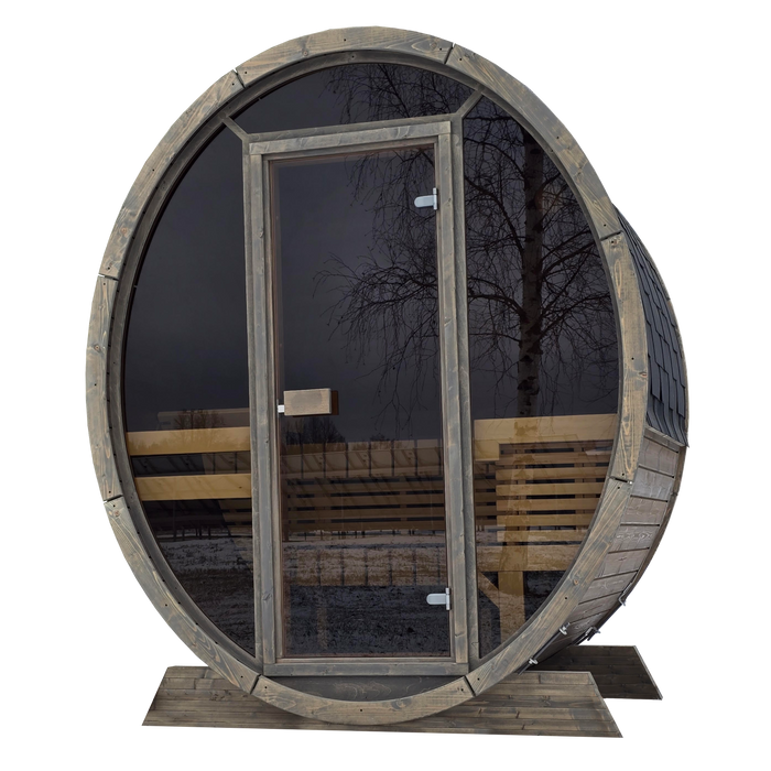 SaunaSupply KLAABU Deluxe Thermowood Outdoor Barrel Sauna - 4 People