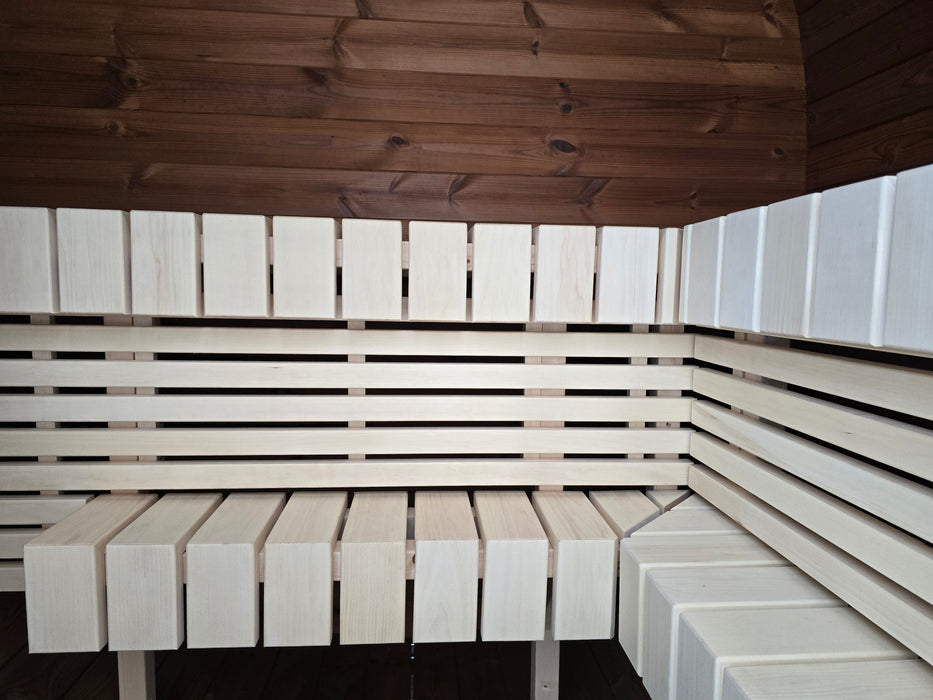 SaunaSupply KLAABU Deluxe Thermowood Outdoor Barrel Sauna - 4 People