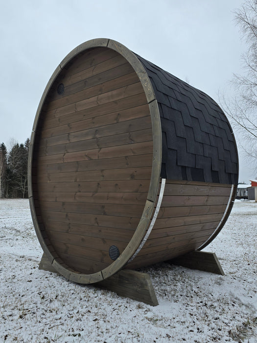 SaunaSupply KLAABU Deluxe Thermowood Outdoor Barrel Sauna - 4 People