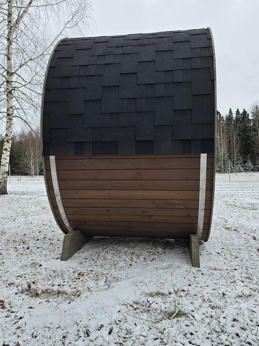 SaunaSupply KLAABU Deluxe Thermowood Outdoor Barrel Sauna - 4 People