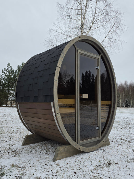 SaunaSupply KLAABU Deluxe Thermowood Outdoor Barrel Sauna - 4 People